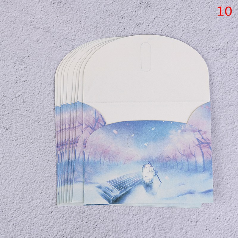 Set 10 Phong Bì Mini Bằng Giấy Phong Cách Cổ Điển Cho Văn Phòng / Nhà Ở