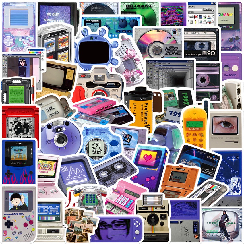 ❉ Retro Memory Devices Series 01 Disc CD Times Stickers ❉ 50Pcs/Set DIY Fashion Waterproof Doodle Decals Stickers