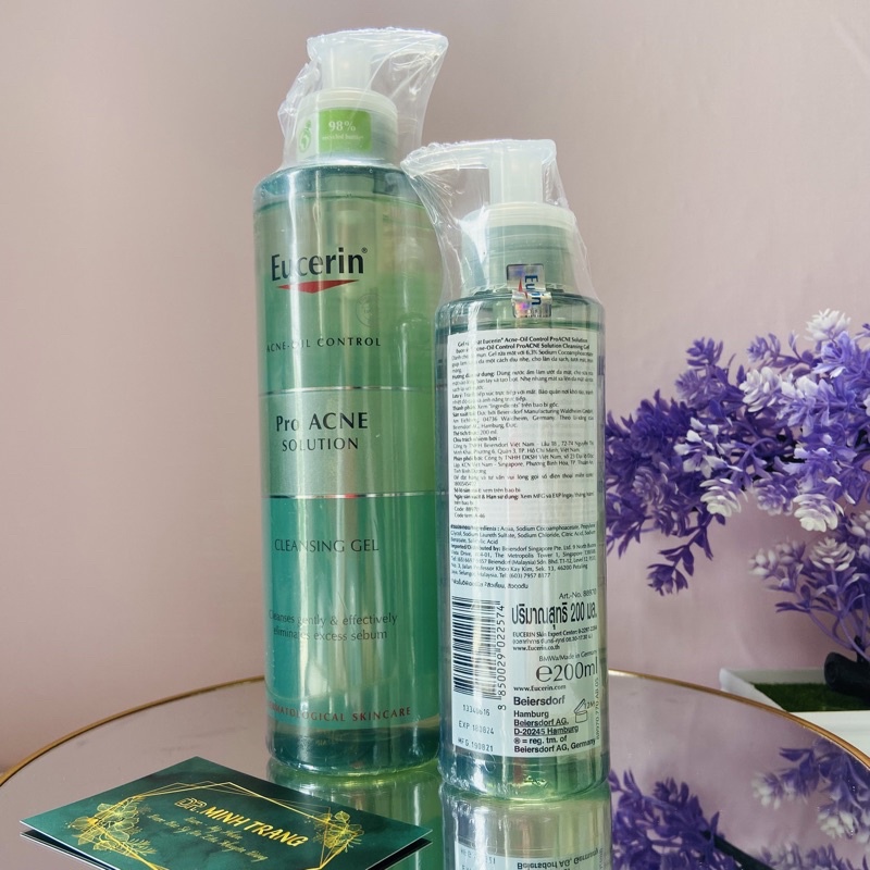 ✅ Sữa Rửa Mặt Eucerin Cho Da Dầu Mụn- Eucerin Pro ACNE Solution Cleansing Gel 200ml Acne Oil Control Proacne