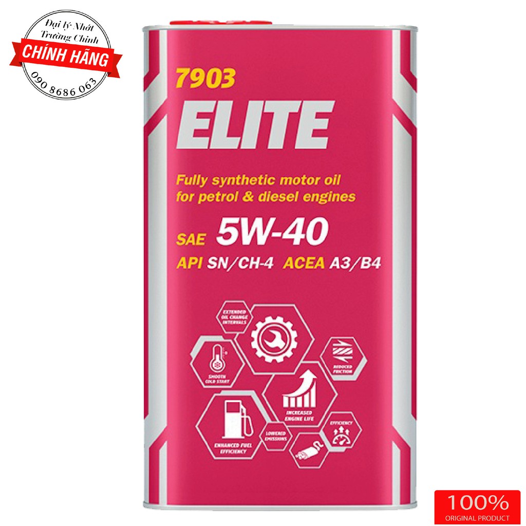 Nhớt Mannol Elite 7903 Fully synthetic 5W40 tổng hợp dành cho xe ga, xe số và xe ô tô