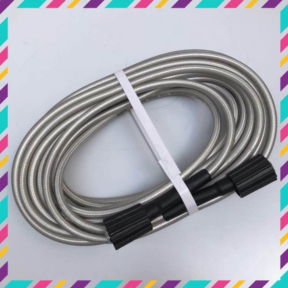 Hàng Có Sẵn Dây Cao Áp 15M - Ống Dây Cho Máy Bơm Xịt Rửa Áp Lực Cao - Ren Trong 22mm - Phụ Kiện Máy Rửa Xe