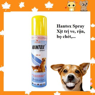 (Nem2016) HANTOX Spray Dạng Xịt - Trị Ve, Ghẻ, Chấy, Rận, Bọ Chét Trên Chó Mèo