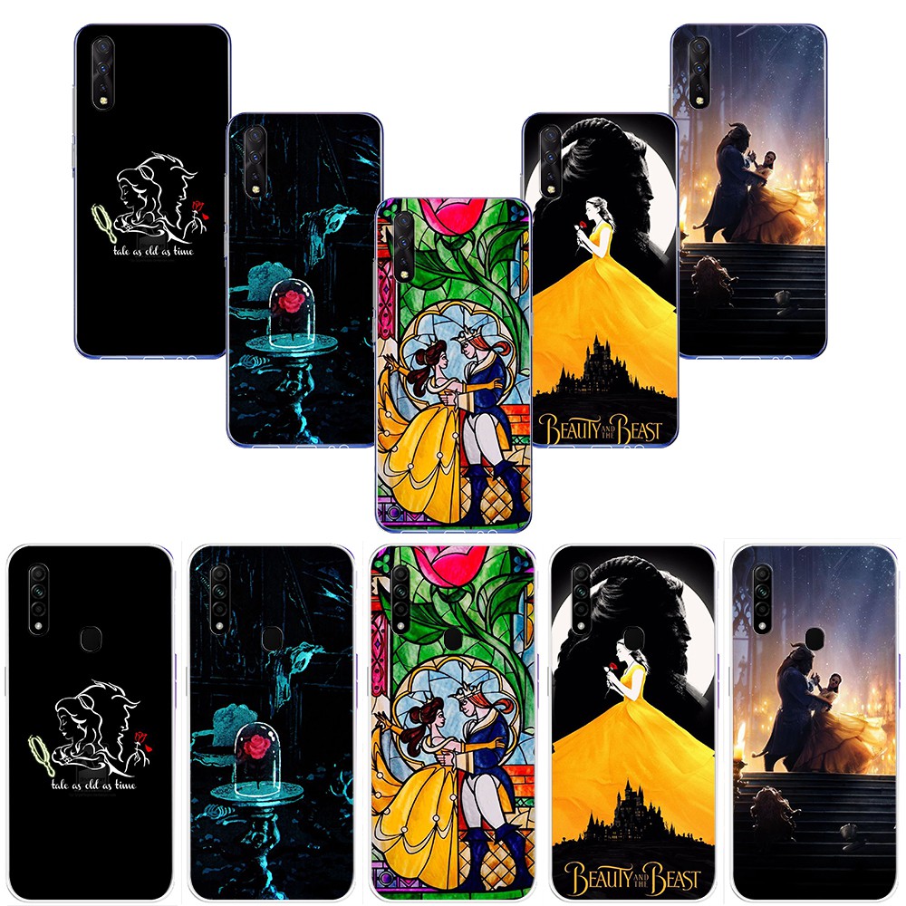 Ốp điện thoại silicon mềm trong suốt hình Beauty And The Beast NS10 cho OPPO Reno 4 4 Pro 3 2F 2Z 2