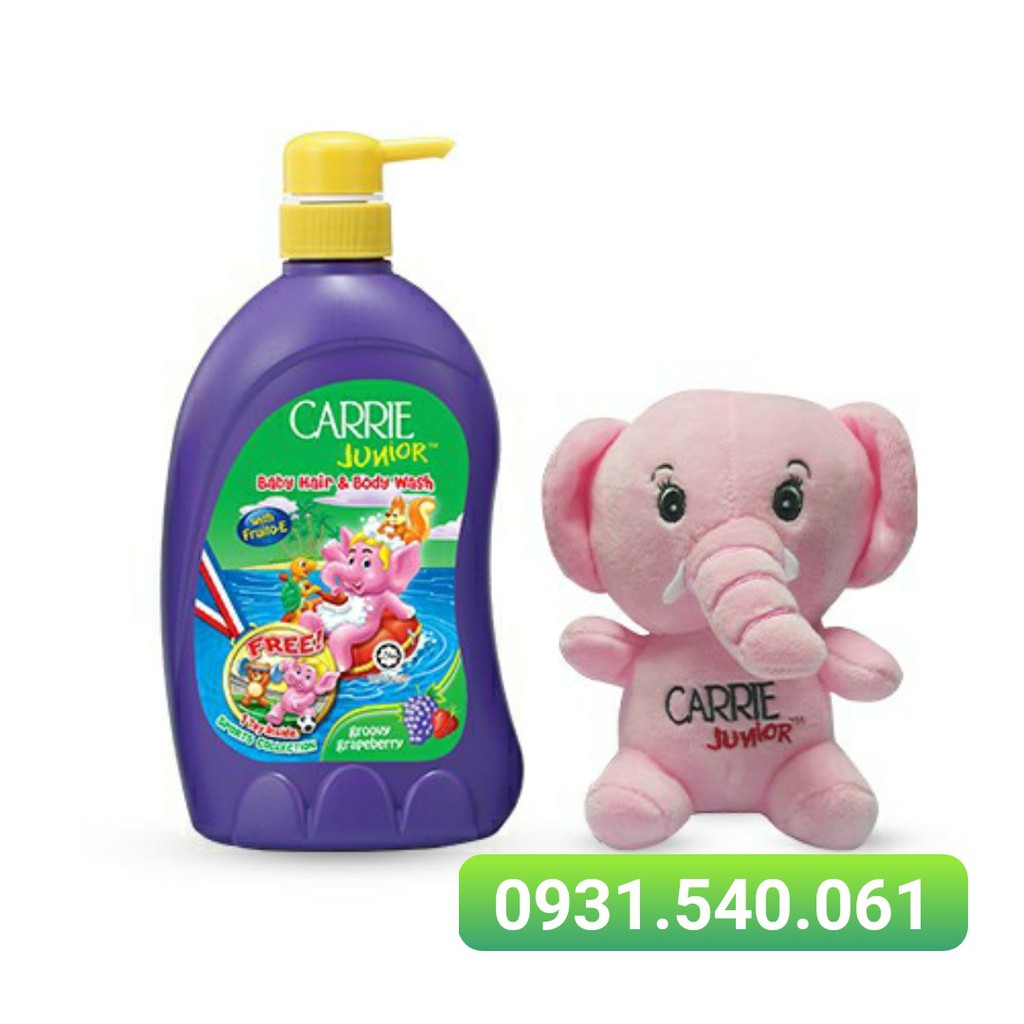 CARRIER JUNIOR_ (CHỌN MÙI) SỮA TẮM EM BÉ HƯƠNG NHO/ SỮA/CHERRY 700G KÈM THÚ BÔNG.