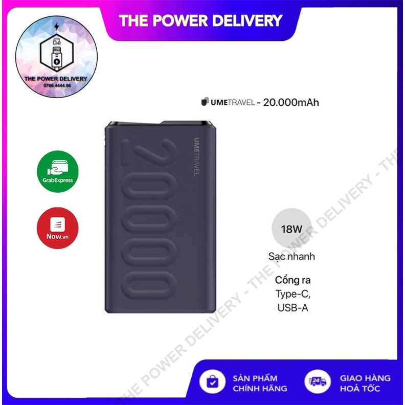 [XẢ HÀNG] Pin sạc dự phòng Li-polymer 20000mAH UMETRAVEL TRIP20C, TRIP2000