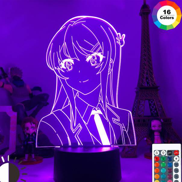Đèn ngủ 3d hình nhân vật anime bằng acrylic có thể điều khiển từ xa tiện lợi