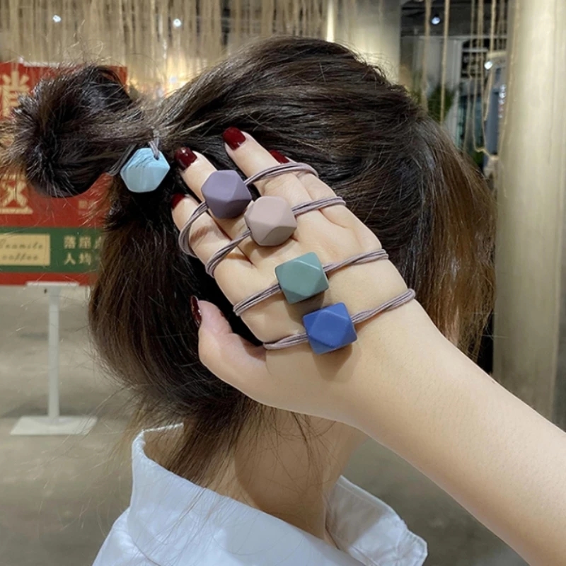 Dây Buộc Tóc Hình Vuông Bằng Cao Su Đàn Hồi Phong Cách Hàn Quốc
