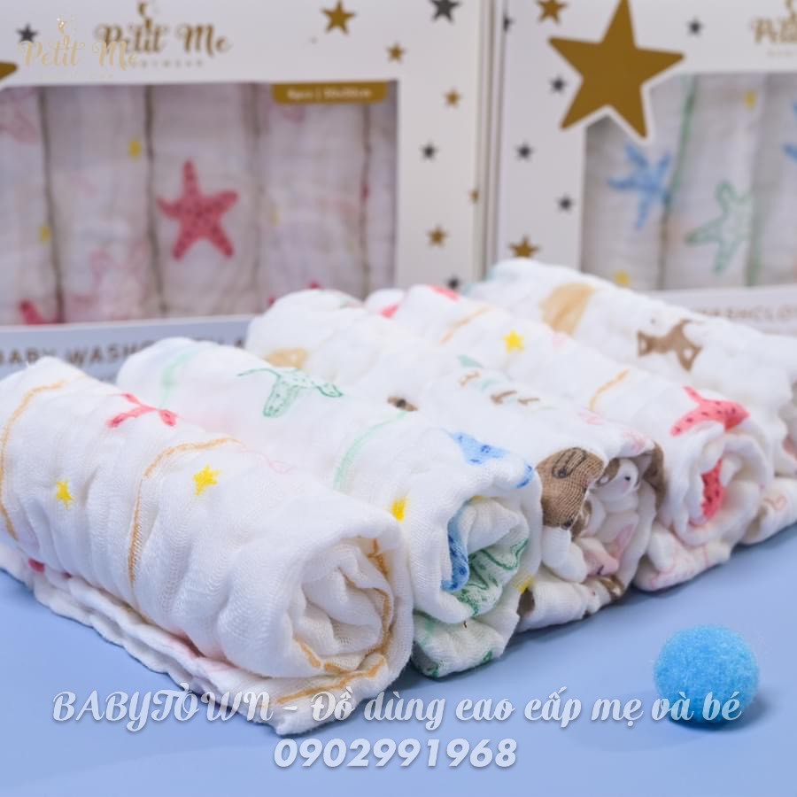 Khăn sữa cotton Petit Me ( Hộp 6 cái)