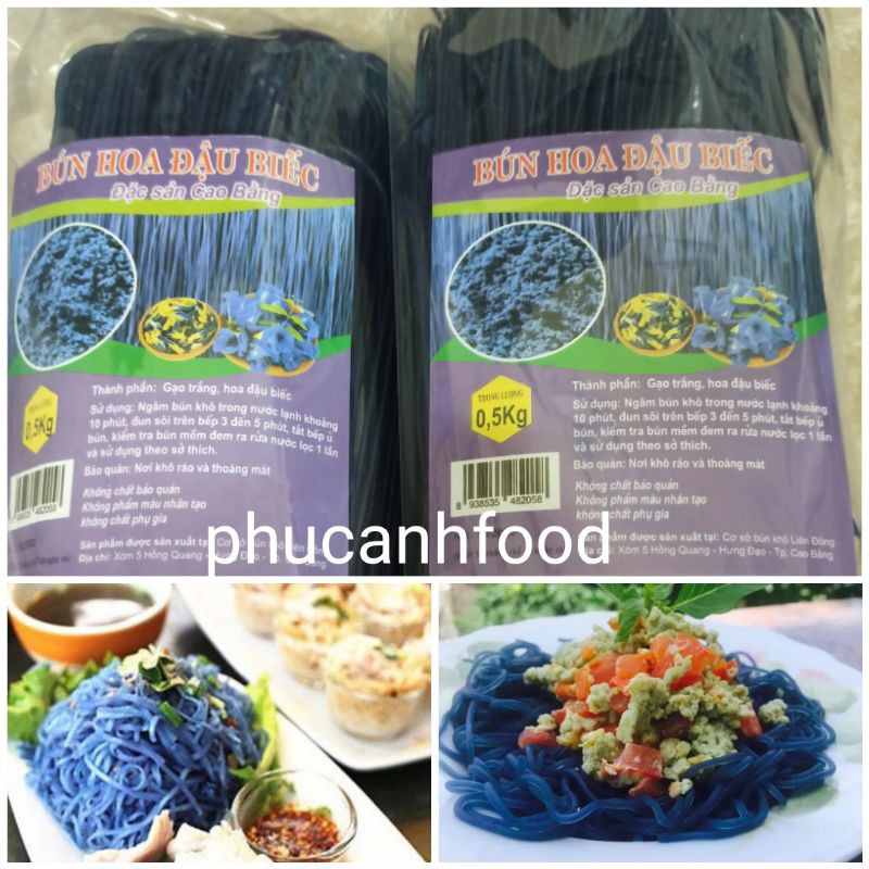 Mì bún hoa đậu biếc đặc sản Cao bằng eatclean giảm cân gói 500g