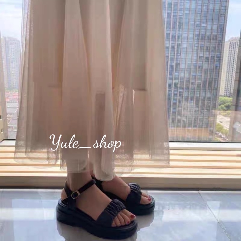 SANDAL ULZZANG QUAI BÈO ÊM CHÂN, KHÔNG THẤM NƯỚC ĐẾ RĂNG CƯA ẢNH THẬT