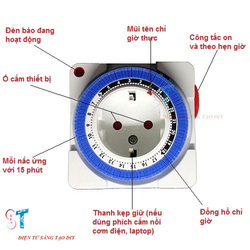 Ổ CẮM HẸN GIỜ DẠNG CƠ 500W