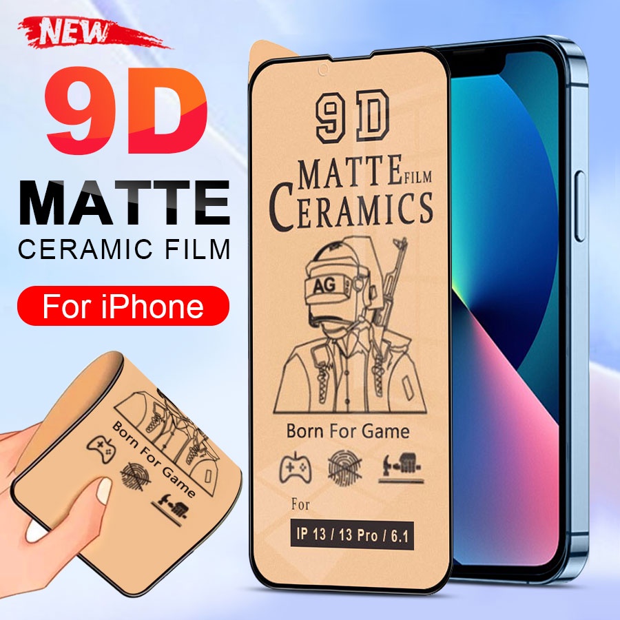 Kính cường lực gốm dẻo bảo vệ màn hình AG cho iPhone 14 13 12 11 Pro Max 12 Mini X XR XS Max SE 2020 6 6s 8 7 Plus