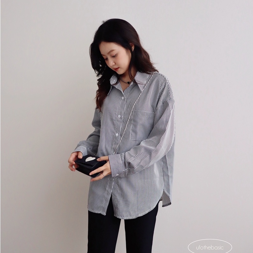 [Mã SKAMFSW175 giảm 10K đơn 50K] Áo sơ mi dài tay vải thô mềm - Poplin Shirt - ufo.thebasic | BigBuy360 - bigbuy360.vn