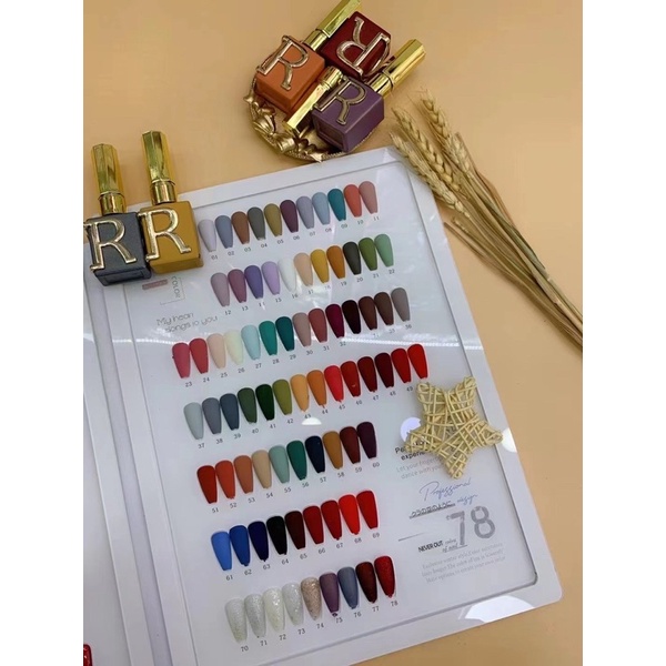 set sơn gel 78 màu hàn quốc màu chuẩn tặng kèm bảng màu huaxi