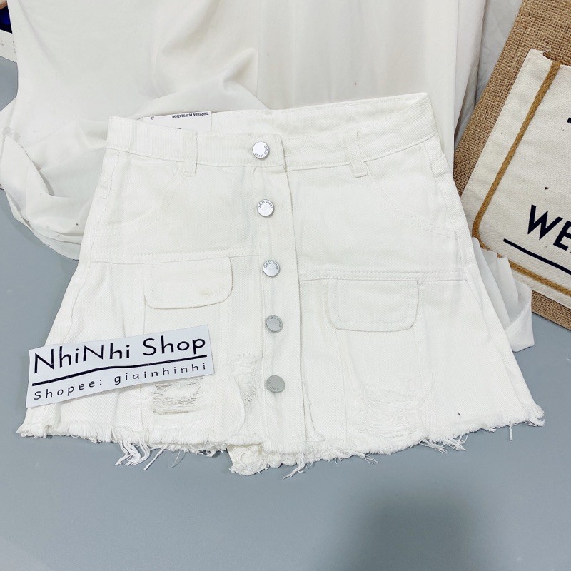 Quần giả váy jeans khuy 2916 QS1902 - NhiNhi shop