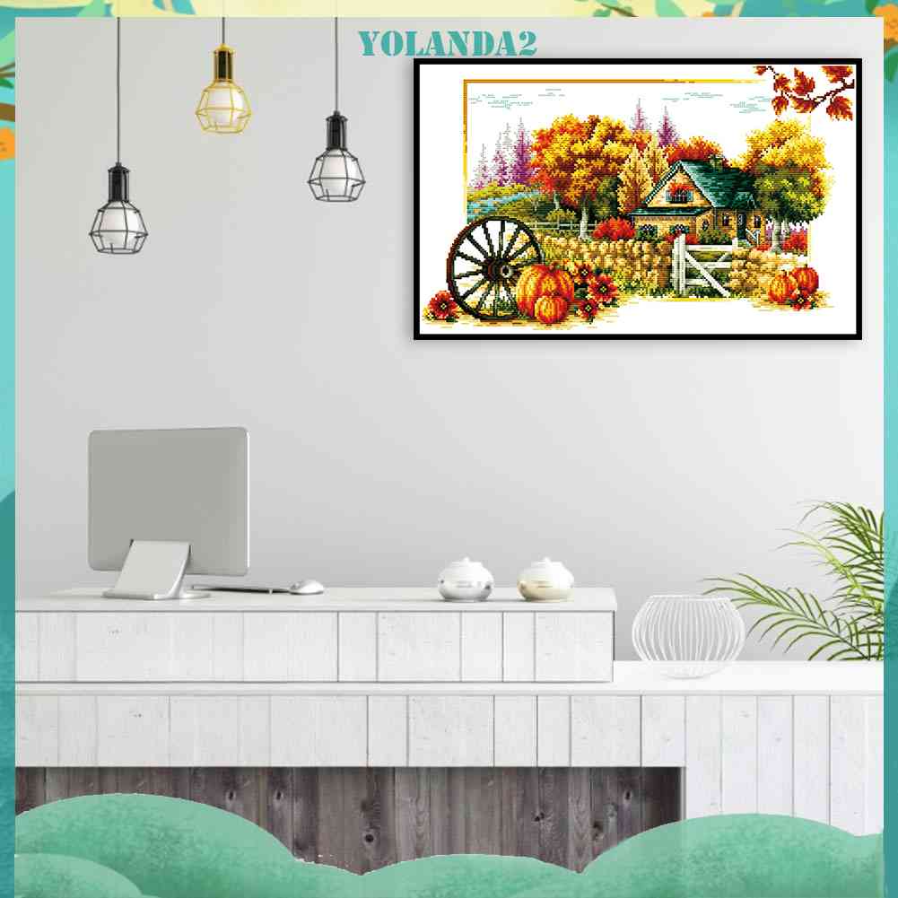 Tranh Thêu Chữ Thập Trang Trí Tường Mùa Thu 14CT