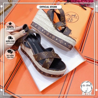 👠👟 Sandal lv quai chéo đế xuồng cói fullbox ⚡