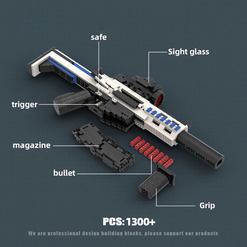 ồ Chơi Lắp Ráp Kiểu LEGO CSGO Free Fire Súng Rifle SLR Black Ice Của Kevin183 Với 1300+ Mảnh Ghép