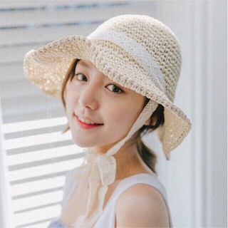 Nón cói, mũ cói thắt nơ ren đẹp