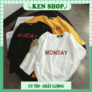 Áo tay lỡ thứ ngày tiếng anh cotton tay lỡ nhiều màu co dãn hot trend