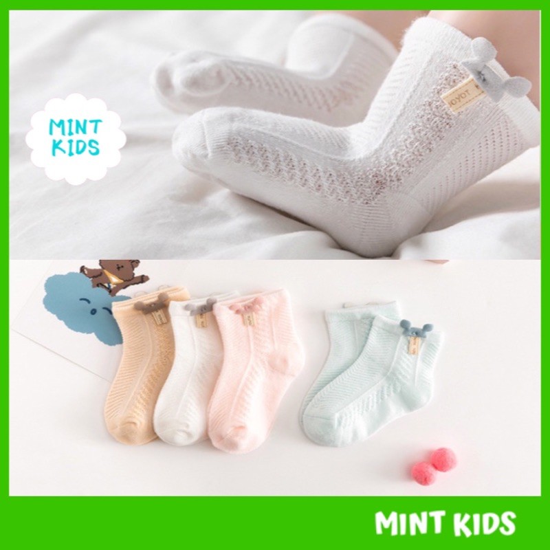 Tất lưới gấu George baby cotton mềm mại cho bé 0-3 tuổi