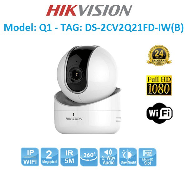 CAMERA IP HIKVISION Q1 - DS-2CV2Q21FD-IW 2.0mpx FULL HD1080P