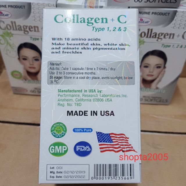 Collagen C 16000mg (hộp 60 viên)