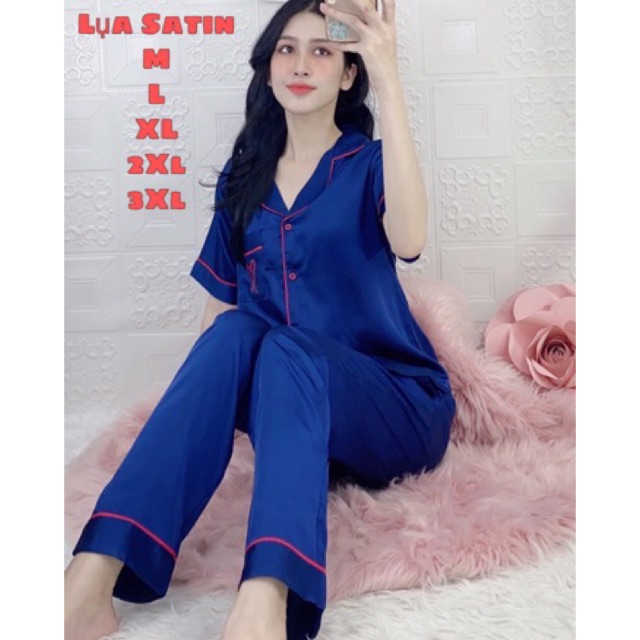 [Mã WAPUSH hoàn 12% xu đơn 99k] Pijama lụa satin Tay ngắn quần dài | WebRaoVat - webraovat.net.vn