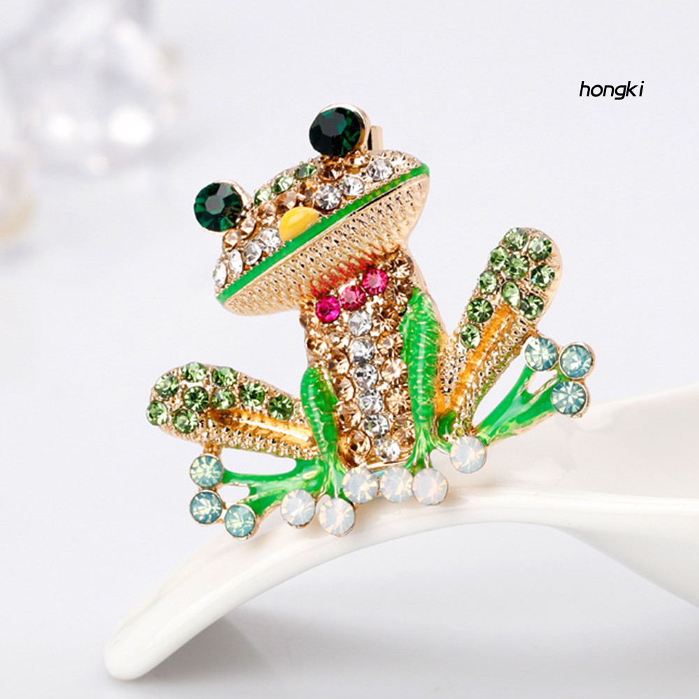 Ghim Cài Áo Hình Chú Ếch Đính Đá Nhân Tạo Thời Trang Cho Nữ