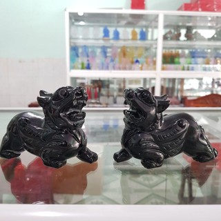 Cặp Tỳ Hưu Tài Lộc T.Anh Đen Để Bàn Làm Việc 10Cm