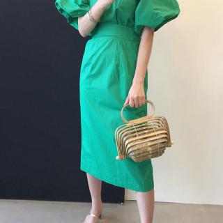 Đầm Nữ Tay Phồng Nhấn Eo Thời Trang