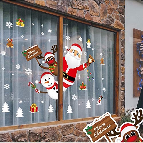 Miếng Dán Tường Trang Trí Giáng Sinh / Năm Mới / Cửa Sổ Họa Tiết Người Tuyết
