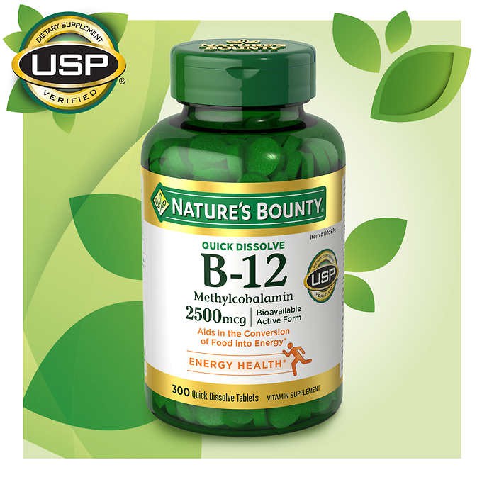 Viên uống bổ sung Vitamin B12 Nature's Bounty 2500 mcg - Hộp 300 viên |  Shopee Việt Nam