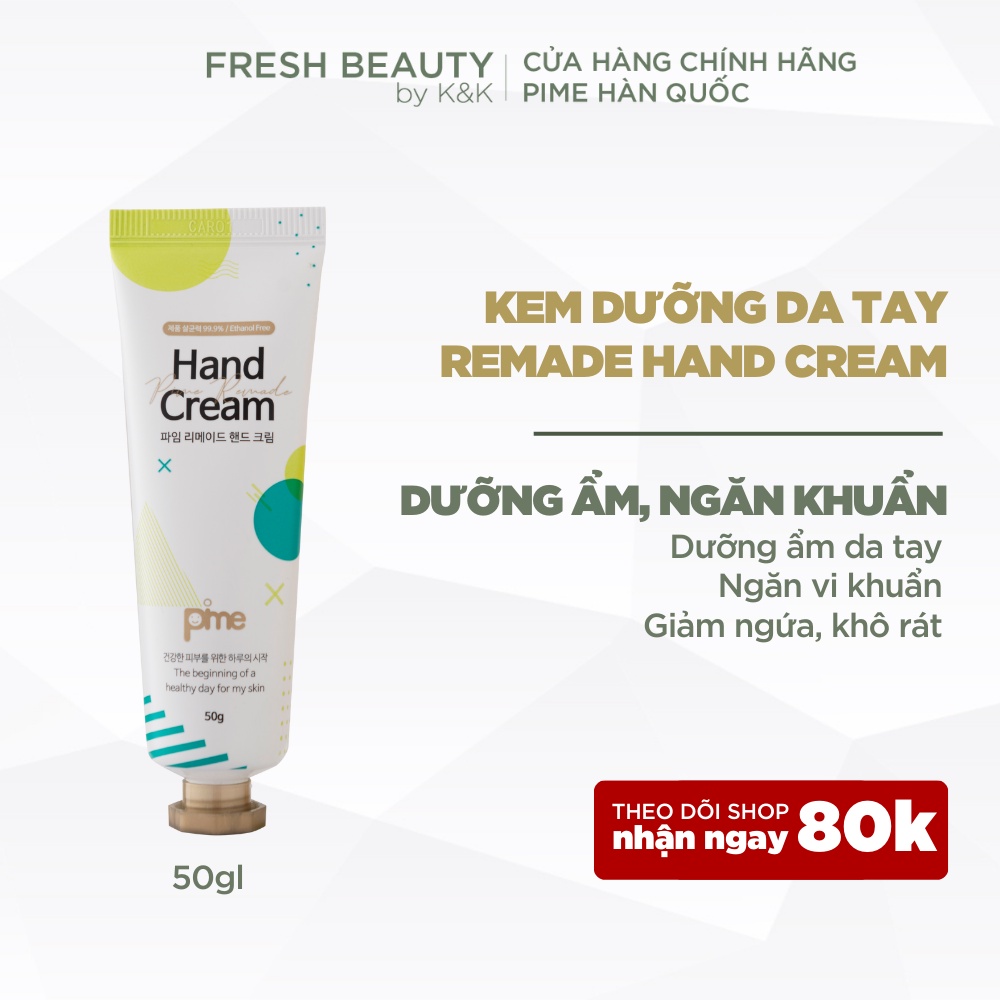 Kem dưỡng da tay Pime Remade Handcream làm mềm da, cải thiện nứt nẻ, khô ráp cho da trắng sáng mịn màng 50g