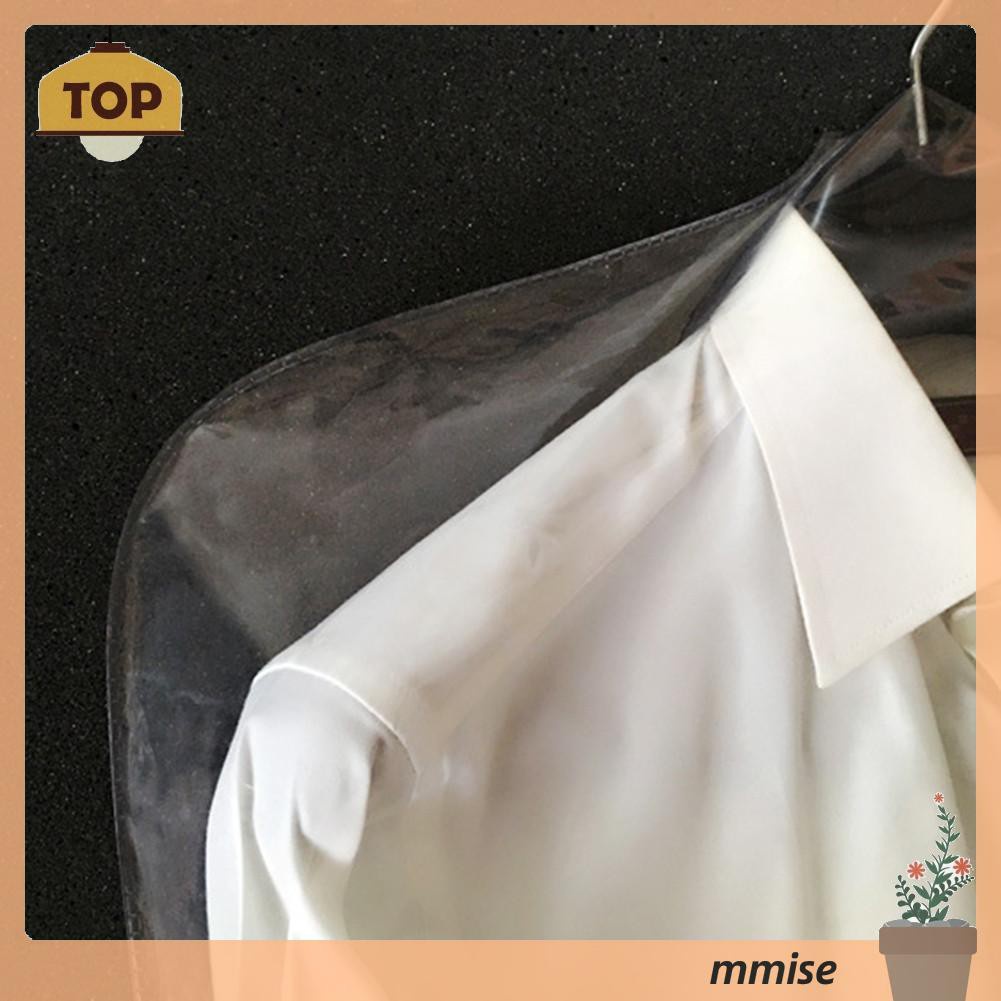 Mmise Clothes Storage Bags PVC Transparent Dust Bag Suit Overcoat Hanging Pocket