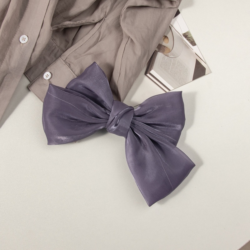 Kẹp Tóc Nơ Vải Satin Đính Ngọc Trai Phong Cách Hàn Quốc Cho Nữ