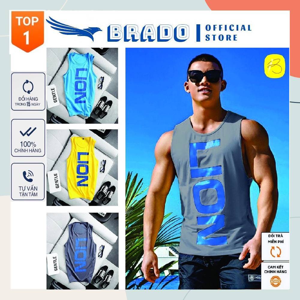 Áo ba lỗ nam 𝐋𝐈𝐎𝐍, chất liệu thoáng mát tập gym ,chơi thể thao, chạy bộ