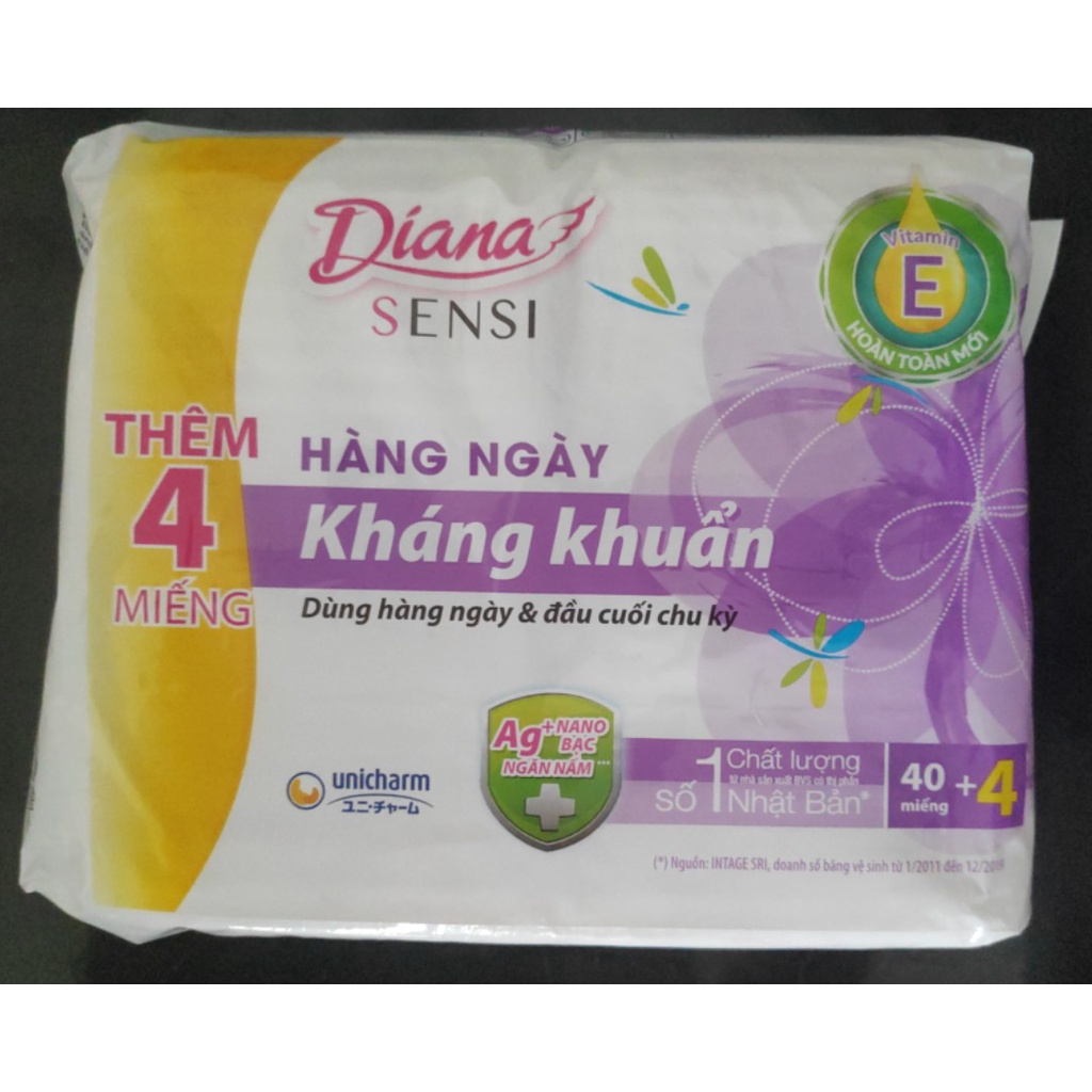 Date 2025 Băng Vệ Sinh Kotex / Diana Hàng Ngày Hương Tự Nhiên Kháng Khuẩn 40 miếng