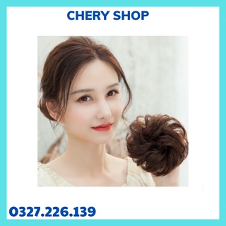 Tóc giả nữ cột , búi cột xoăn cao cấp , búi rối
