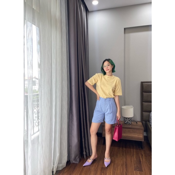 Áo thun nữ linen xớ. Hình cận vải shop chụp thật