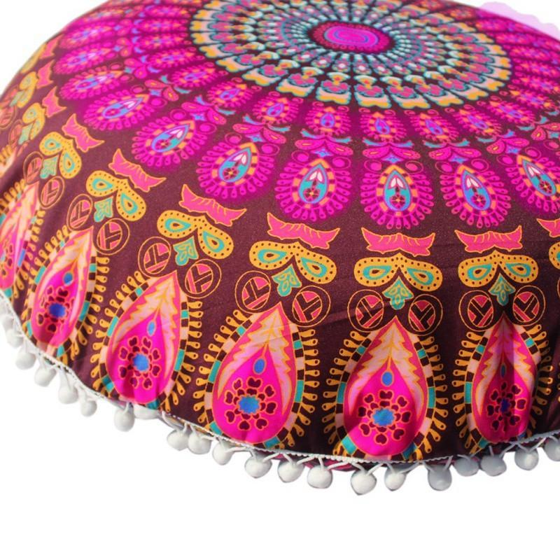 Vỏ Gối Tròn 45x45cm In Họa Tiết Mandala Bohemian Ốp