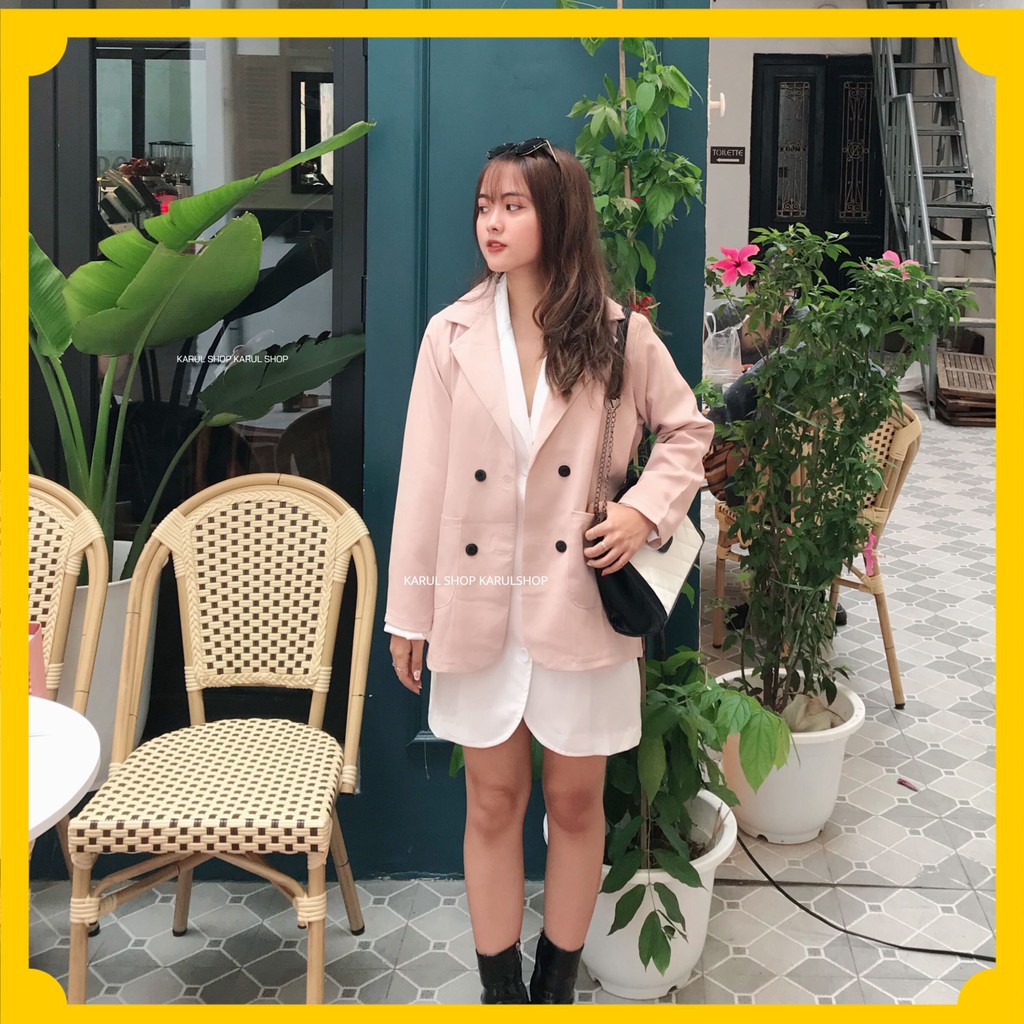 [Ảnh thật/Sẵn] BLAZER TRƠN ĐEN HÀN QUỐC 1 LỚP ÁO VEST BLAER-KARUL | BigBuy360 - bigbuy360.vn