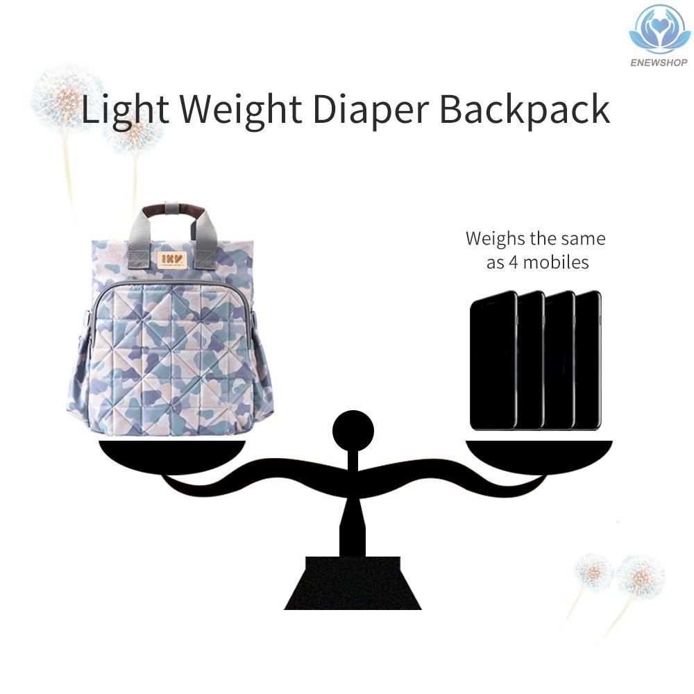 ♥♥enew~Baby Diaper Bag Backpack Multi-function Water-proof Large Capacity Nappy Tote Bags With Stroller Strap Insulated Bottle Pockets Unisex Fashion for Mom &amp; Dad Grey