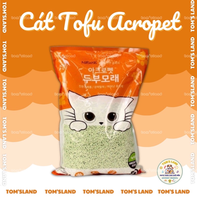 Cát vệ sinh mèo đậu nành Tofu ACROPET 5L - Siêu Vón, Siêu Khử Mùi, Không Bụi