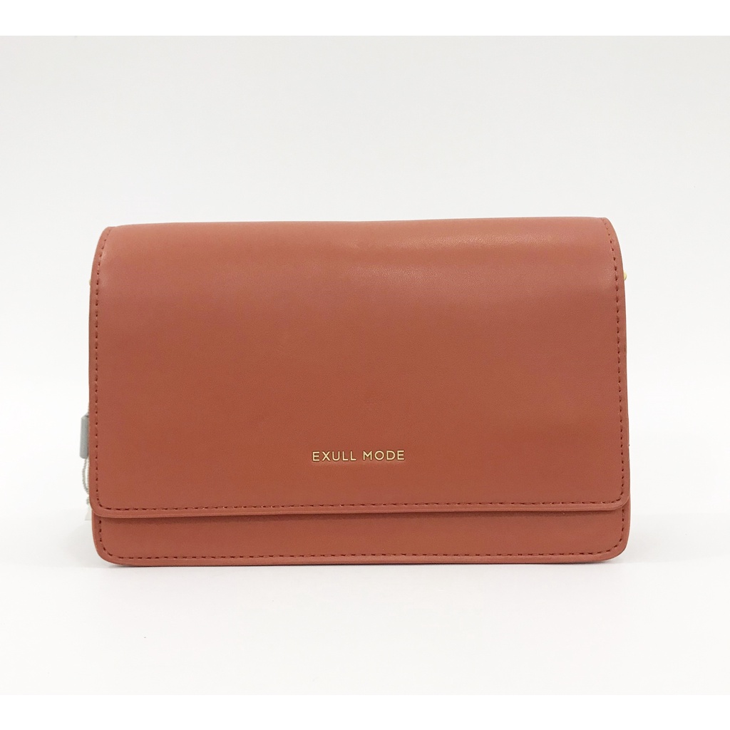 Túi ví cầm tay màu cam đất sáng sang trọng, nổi bật và tinh tế bằng da cho nữ hãng Exull Mode 1934666980