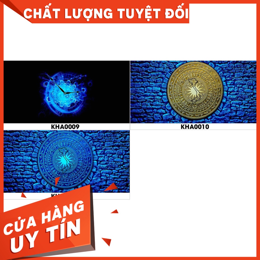 Tranh hồ cá KHA hình trống đồng đồng hồ có keo sẵn