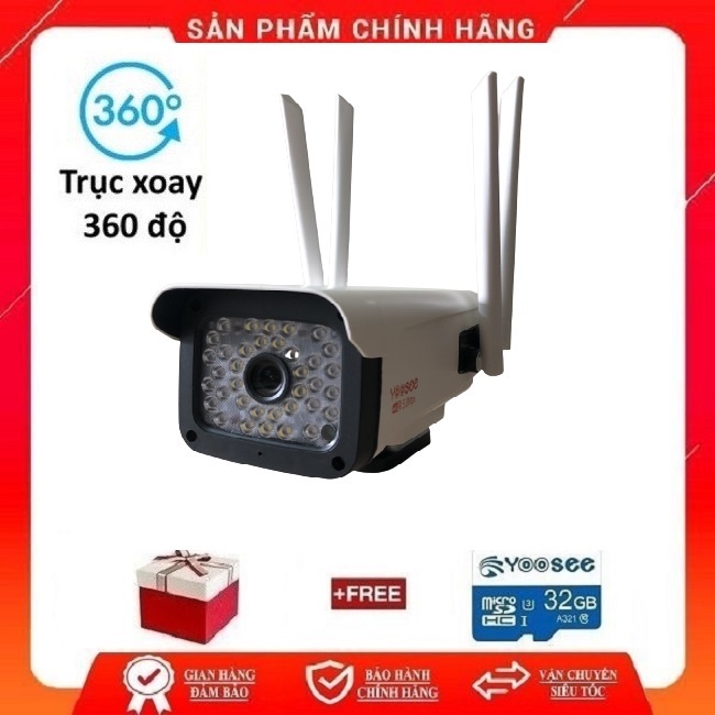 [Tặng thẻ nhớ 64gb ]Camera  yoosee 4râu 36led 5.0Mpx quay quét 360 độ siêu nét, đàm thoại hai chiều, quay đêm có màu