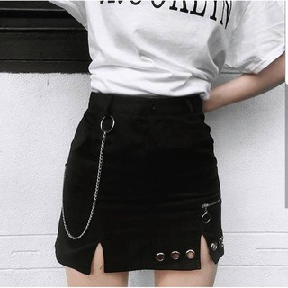 Chân váy unisex -phối kèm chain -size S,M,L