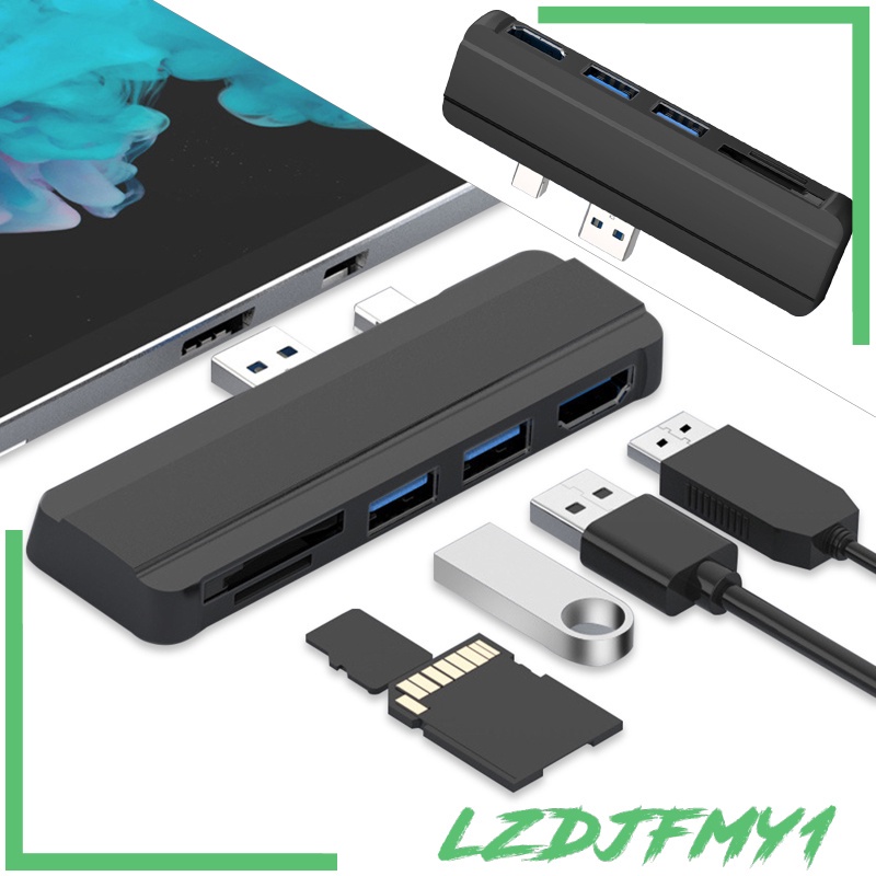 Hub chuyển đổi USB 5 trong 1 đọc thẻ TF cho laptop Surface Pro 3