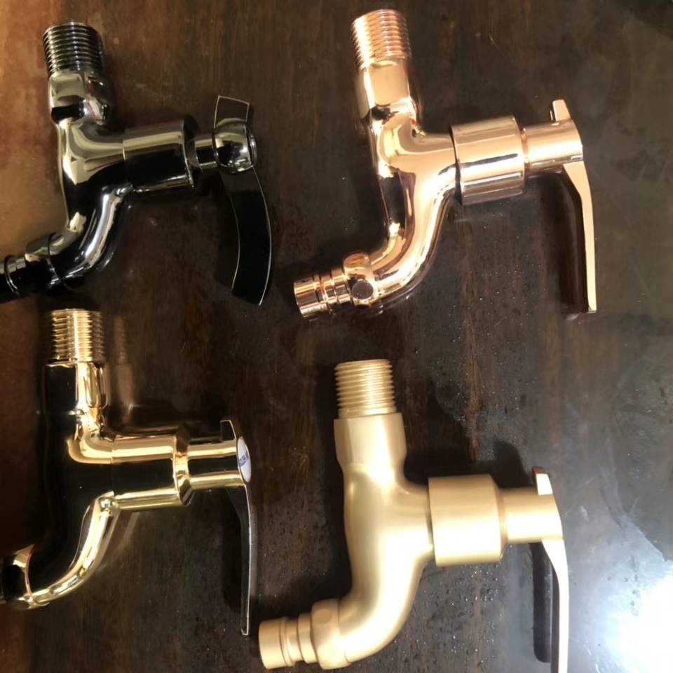 Vòi Nước Màu Vàng Hồng Cho Máy Giặt Gắn Tường